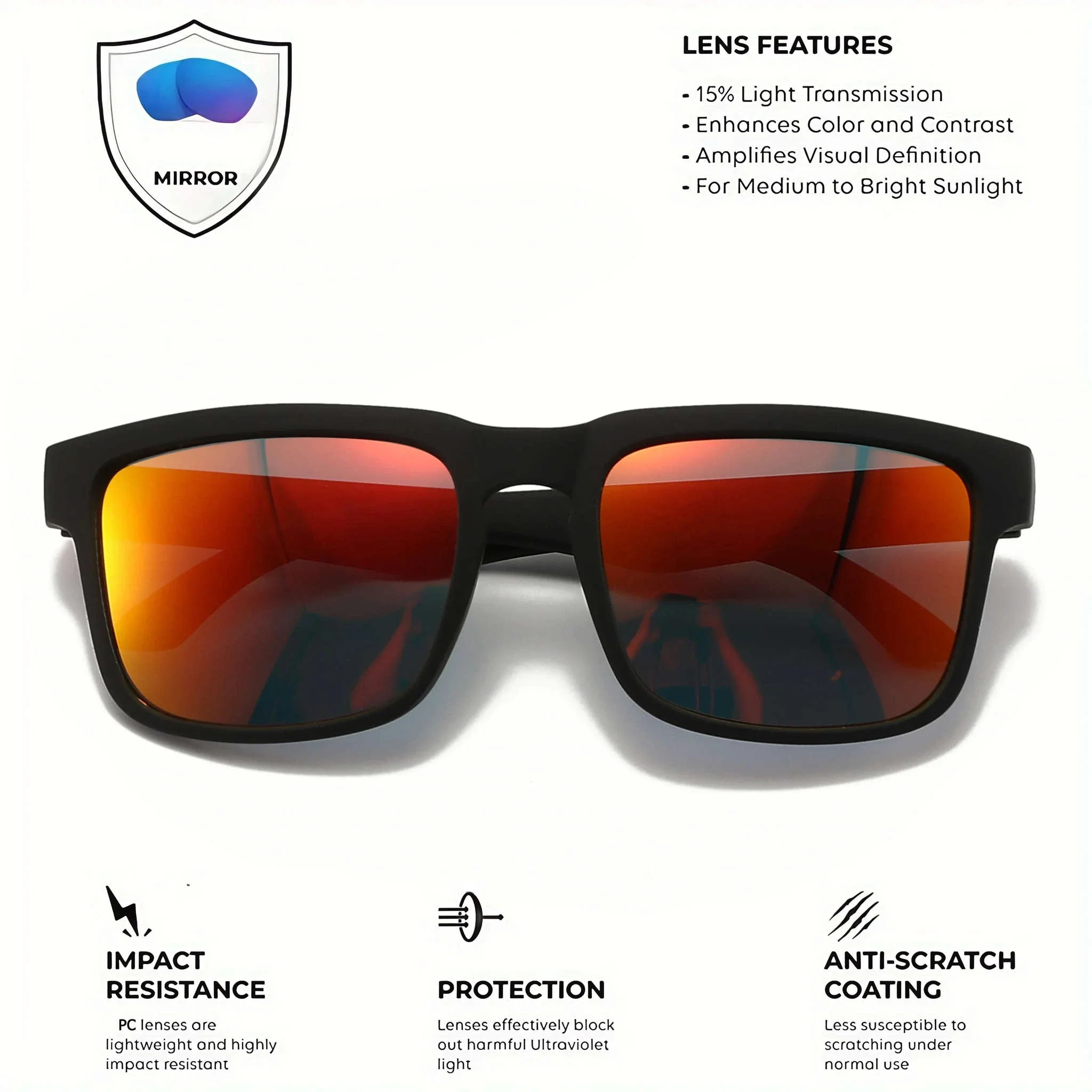 4PCS Square Sports Sunglasses with Designer Temple Pattern - Image 3
