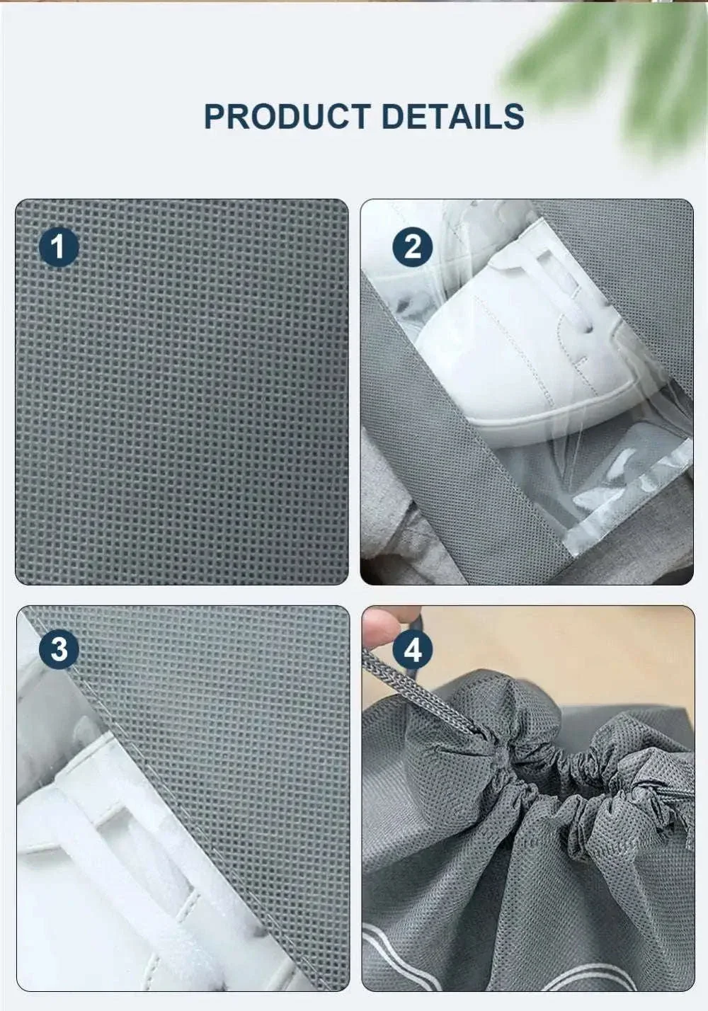Non-Woven Shoe Storage Bag Organizer with Clear Window - Image 13