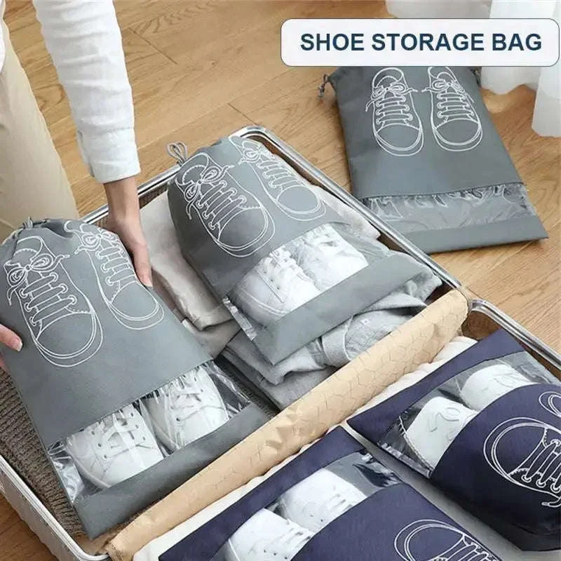 Non-Woven Shoe Storage Bag Organizer with Clear Window - Image 6