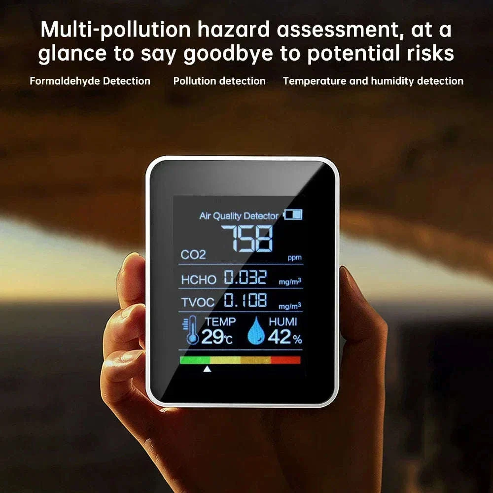 5-in-1 Air Quality Monitor with CO₂, TVOC & Formaldehyde Detection - Image 12