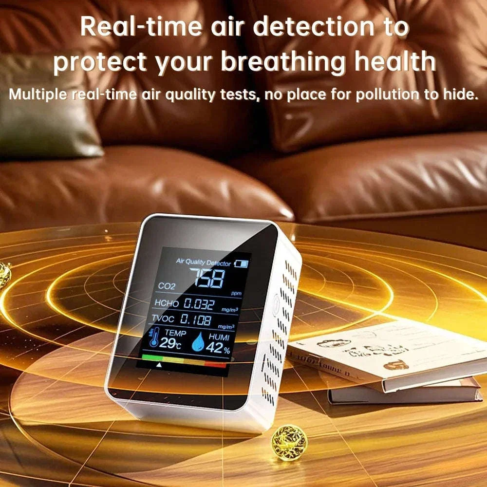 5-in-1 Air Quality Monitor with CO₂, TVOC & Formaldehyde Detection - Image 13