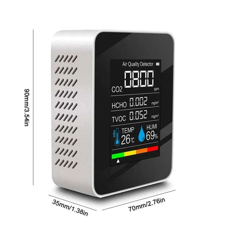 5-in-1 Air Quality Monitor with CO₂, TVOC & Formaldehyde Detection - Image 2