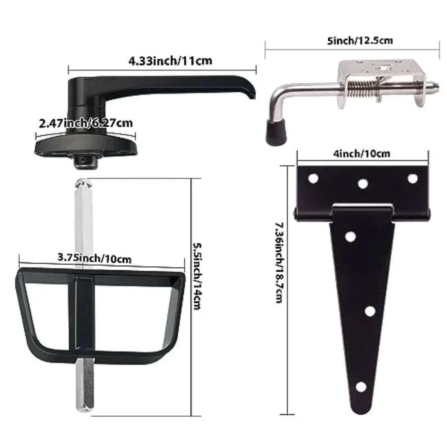 Double Door Shed Hardware Kit with Hinges, Latch & L-Handle Lock - Image 2