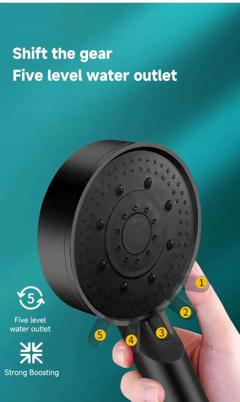 5-Mode Pressure Boost Shower Head with Massage Spray - Image 12