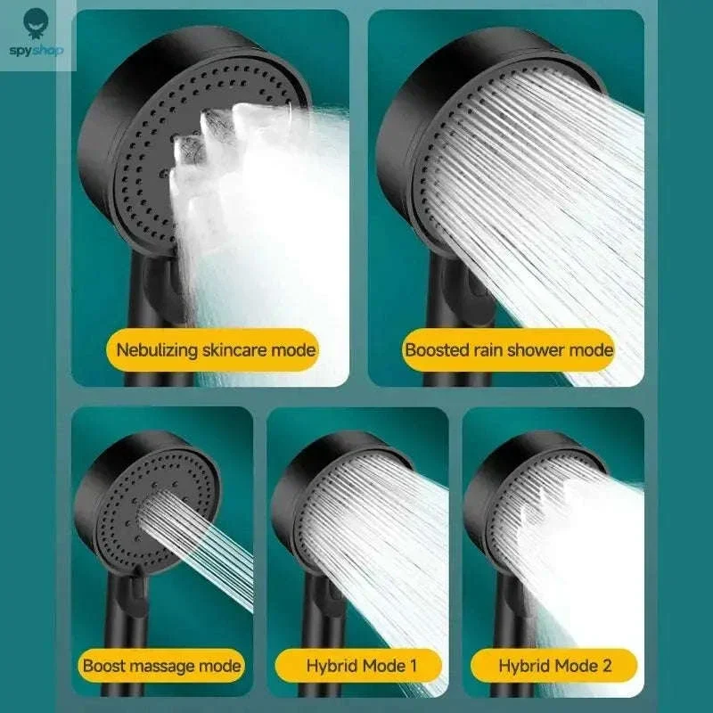 5-Mode Pressure Boost Shower Head with Massage Spray - Image 4