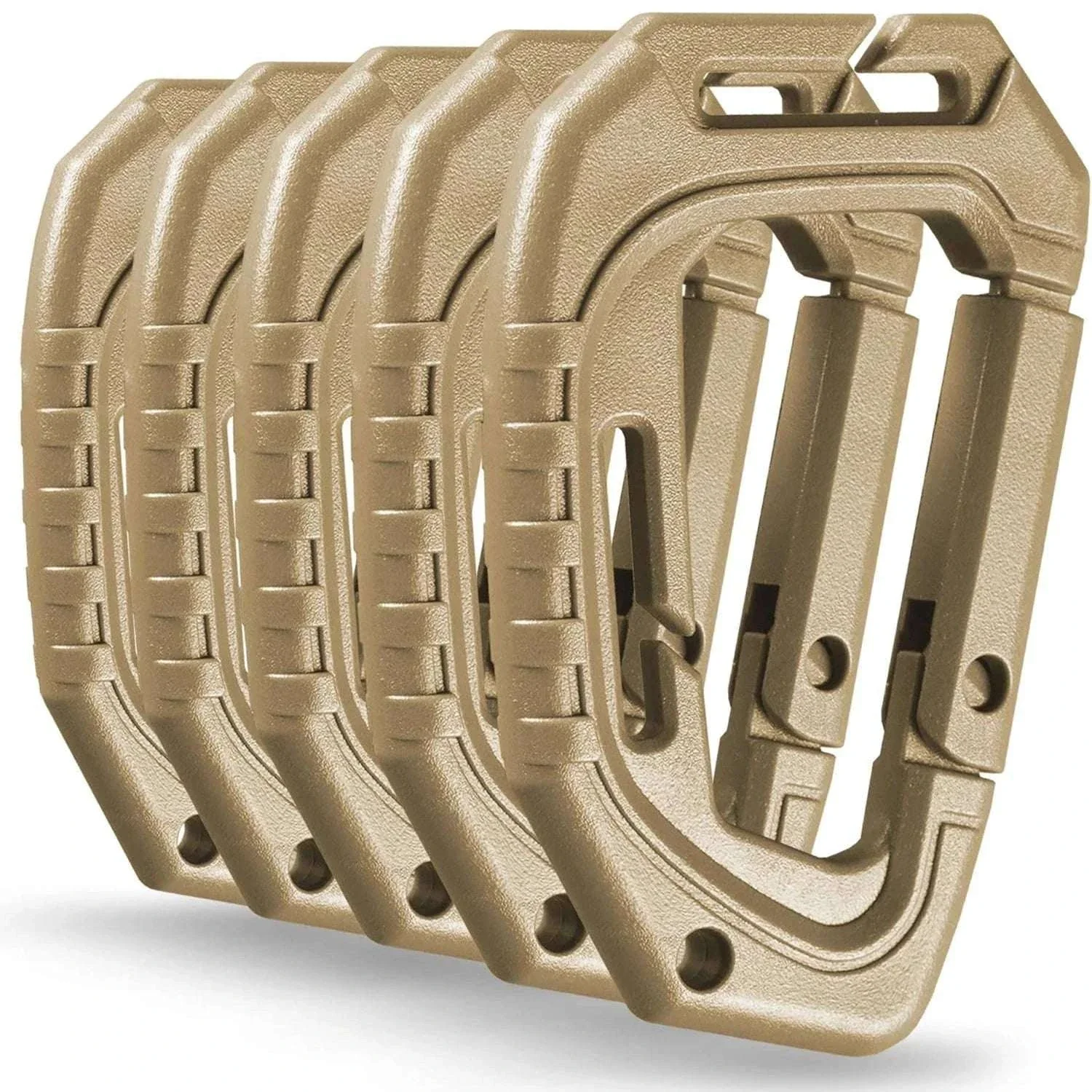5-Pack Tactical Plastic Carabiner Clips for Molle Gear and Backpacks - Image 12
