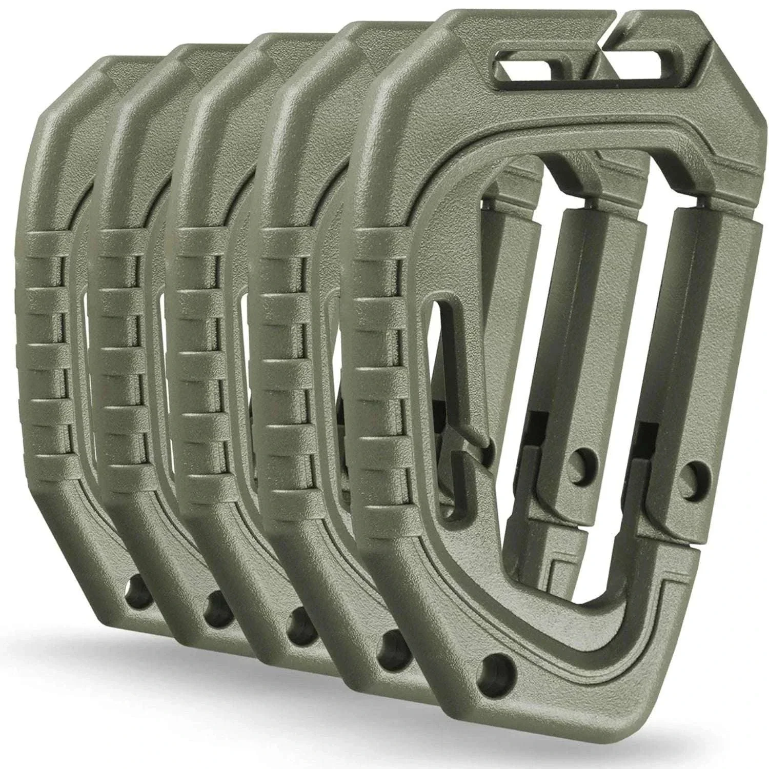 5-Pack Tactical Plastic Carabiner Clips for Molle Gear and Backpacks - Image 13