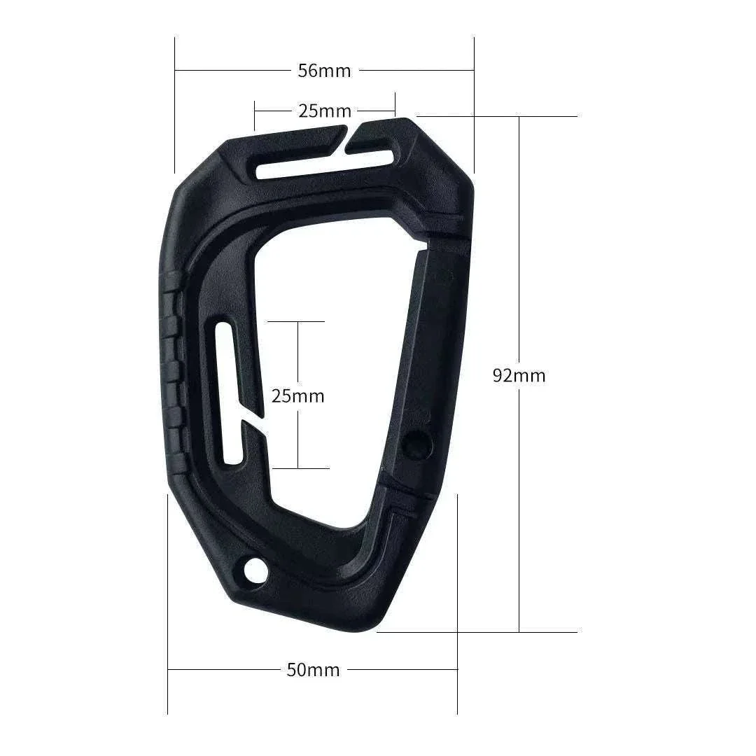 5-Pack Tactical Plastic Carabiner Clips for Molle Gear and Backpacks - Image 2