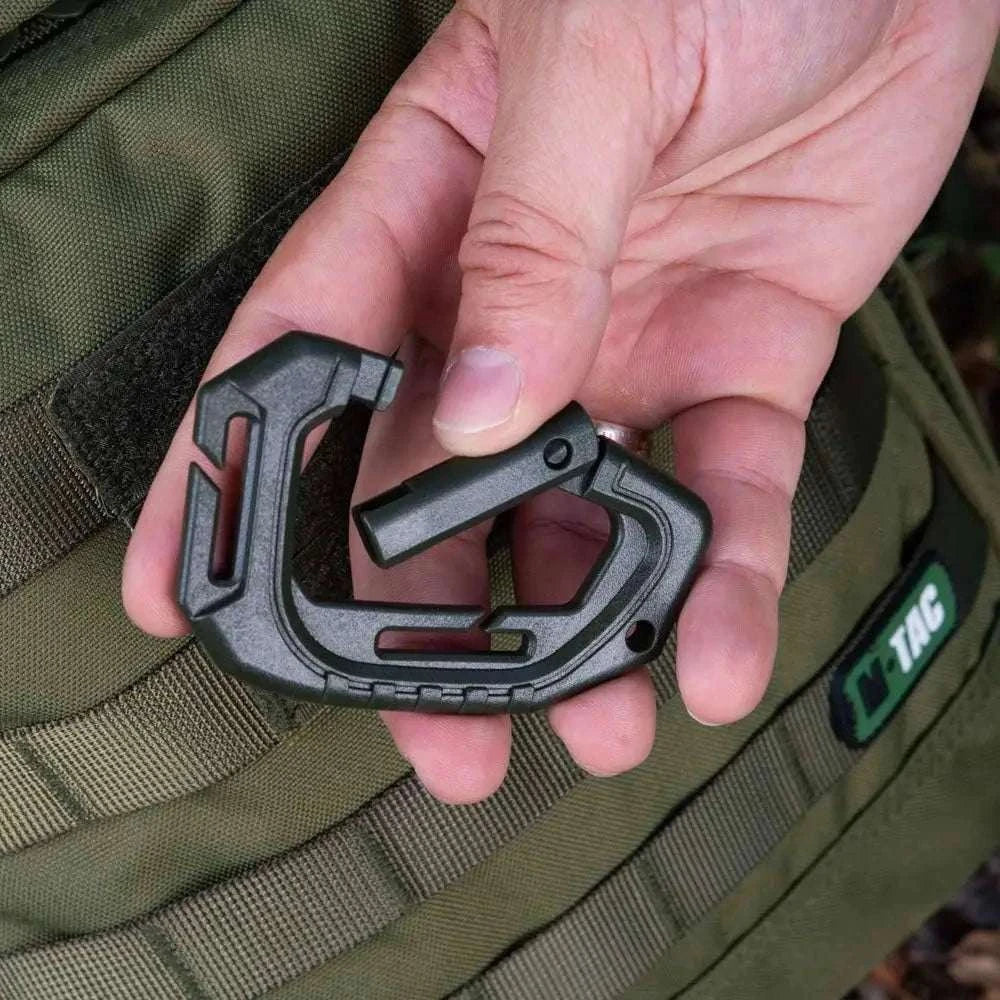 5-Pack Tactical Plastic Carabiner Clips for Molle Gear and Backpacks - Image 4