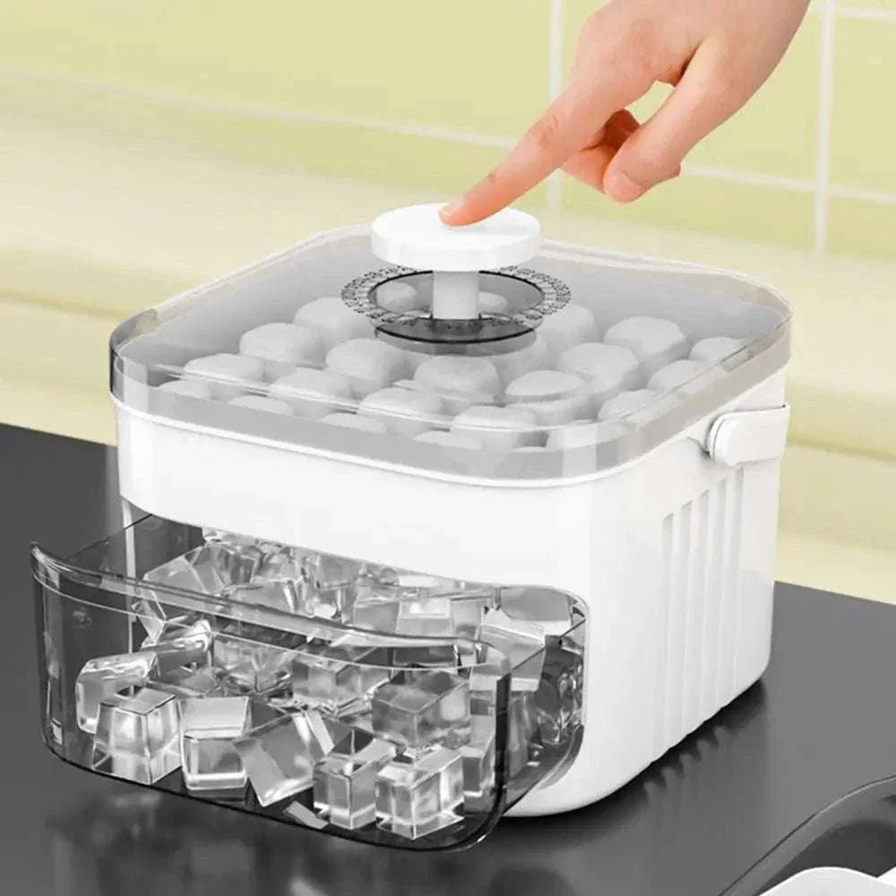 50-Cube Double Layer Ice Maker with Easy Press Release Lid