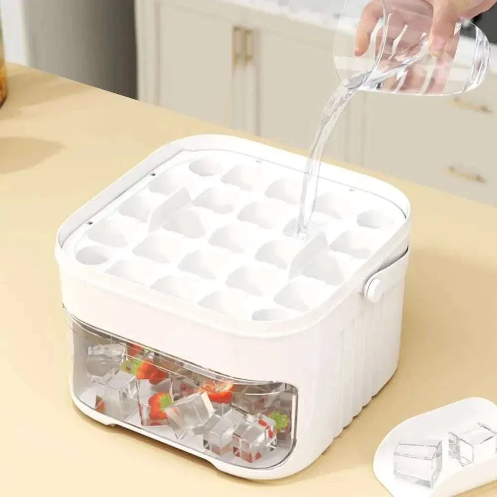 50-Cube Double Layer Ice Maker with Easy Press Release Lid - Image 3