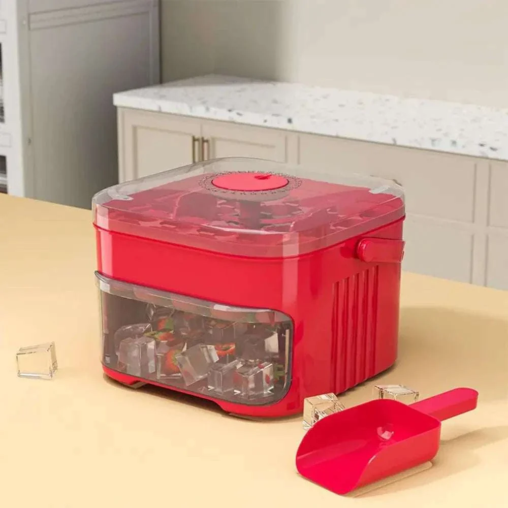 50-Cube Double Layer Ice Maker with Easy Press Release Lid - Image 5