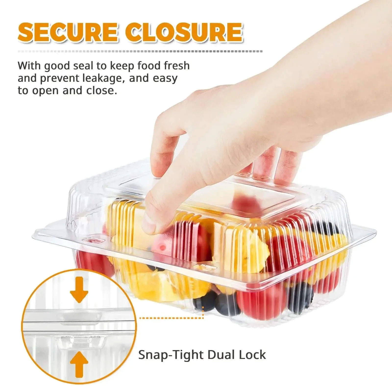 50pcs Clear Plastic Food Containers for Takeout, Desserts, Sushi - Image 2