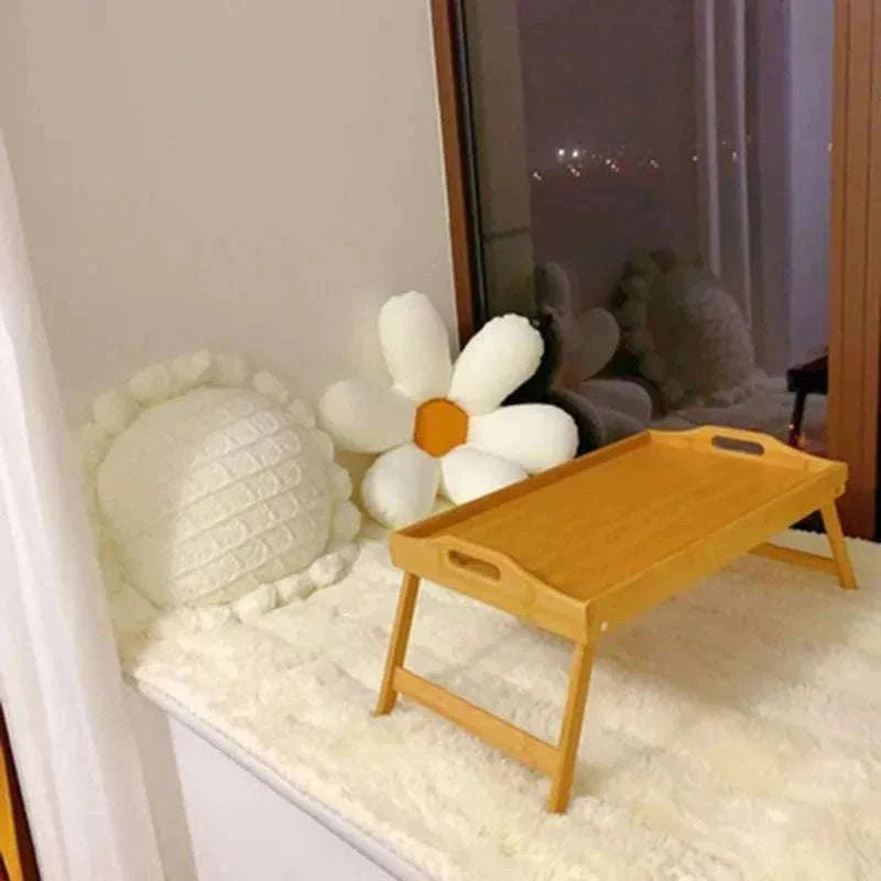 Foldable Bamboo Laptop Desk Bed Tray with Storage 50cm - Image 4