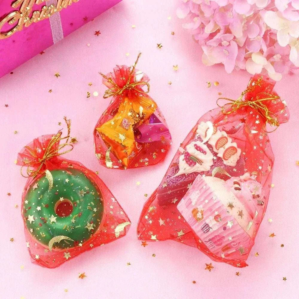 Moon Stars Organza Drawstring Gift Bags, 50-Pack - Image 3