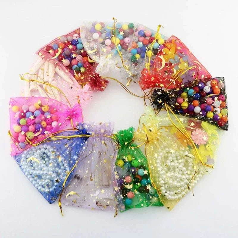 Moon Stars Organza Drawstring Gift Bags, 50-Pack - Image 4