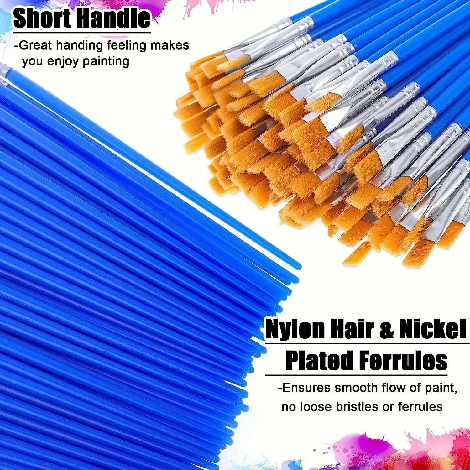 50-Piece Painting Brush Set for Oil, Acrylic & Watercolor - Image 4