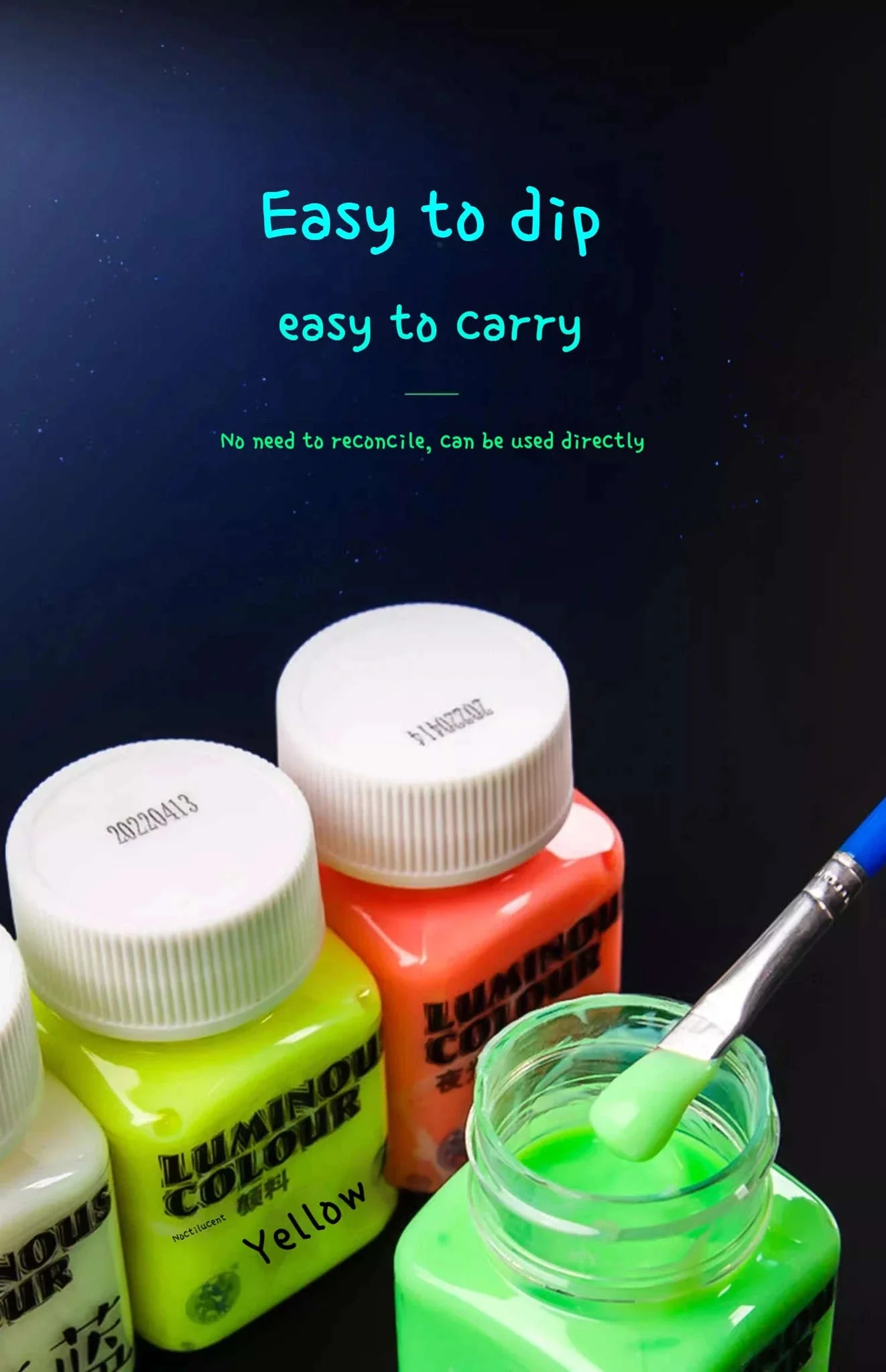 58ML Fluorescent Acrylic Pigment Glow in the Dark Paint - Image 15