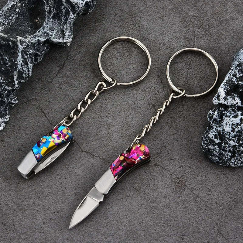 5cm Acrylic Mini Folding Knife Pendant for Outdoor Carry - Image 4