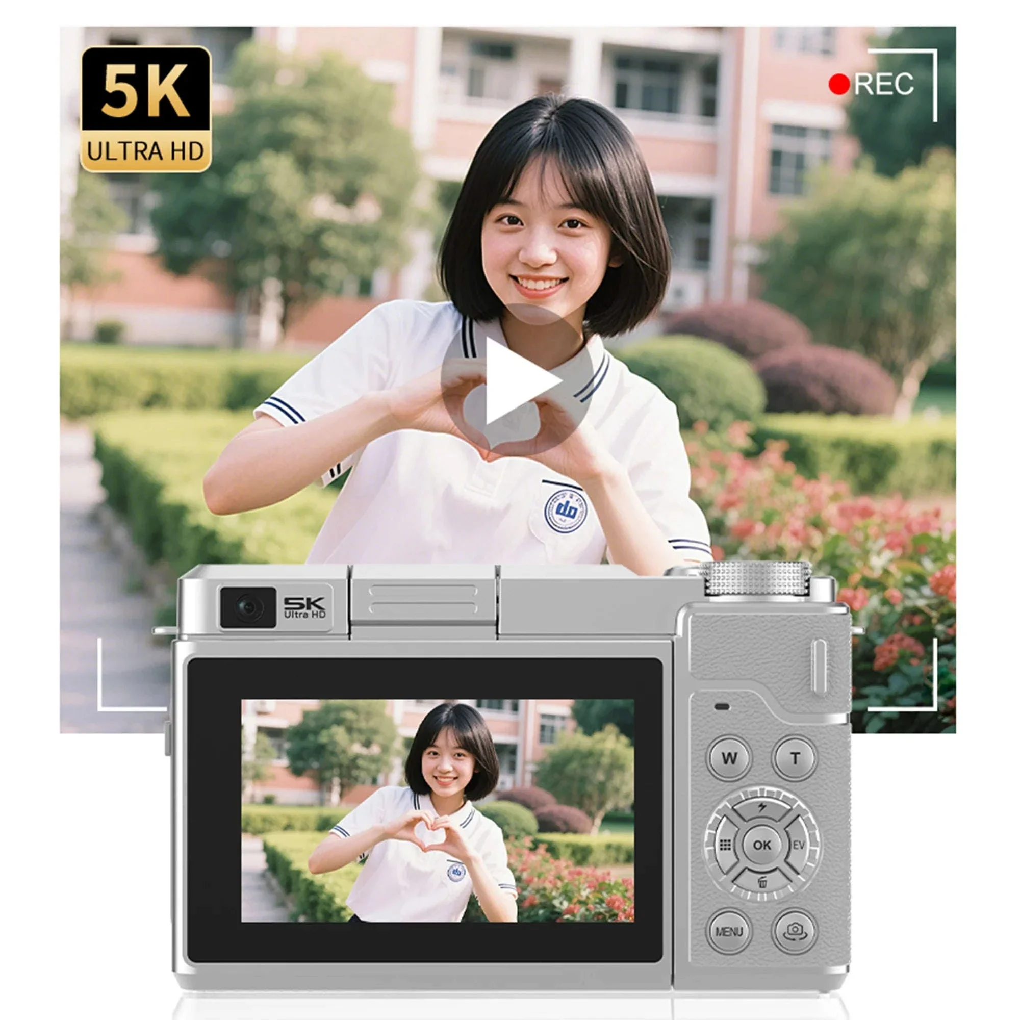 5K Digital Camera 80MP Dual Lens with Flip Screen & WiFi - Image 10
