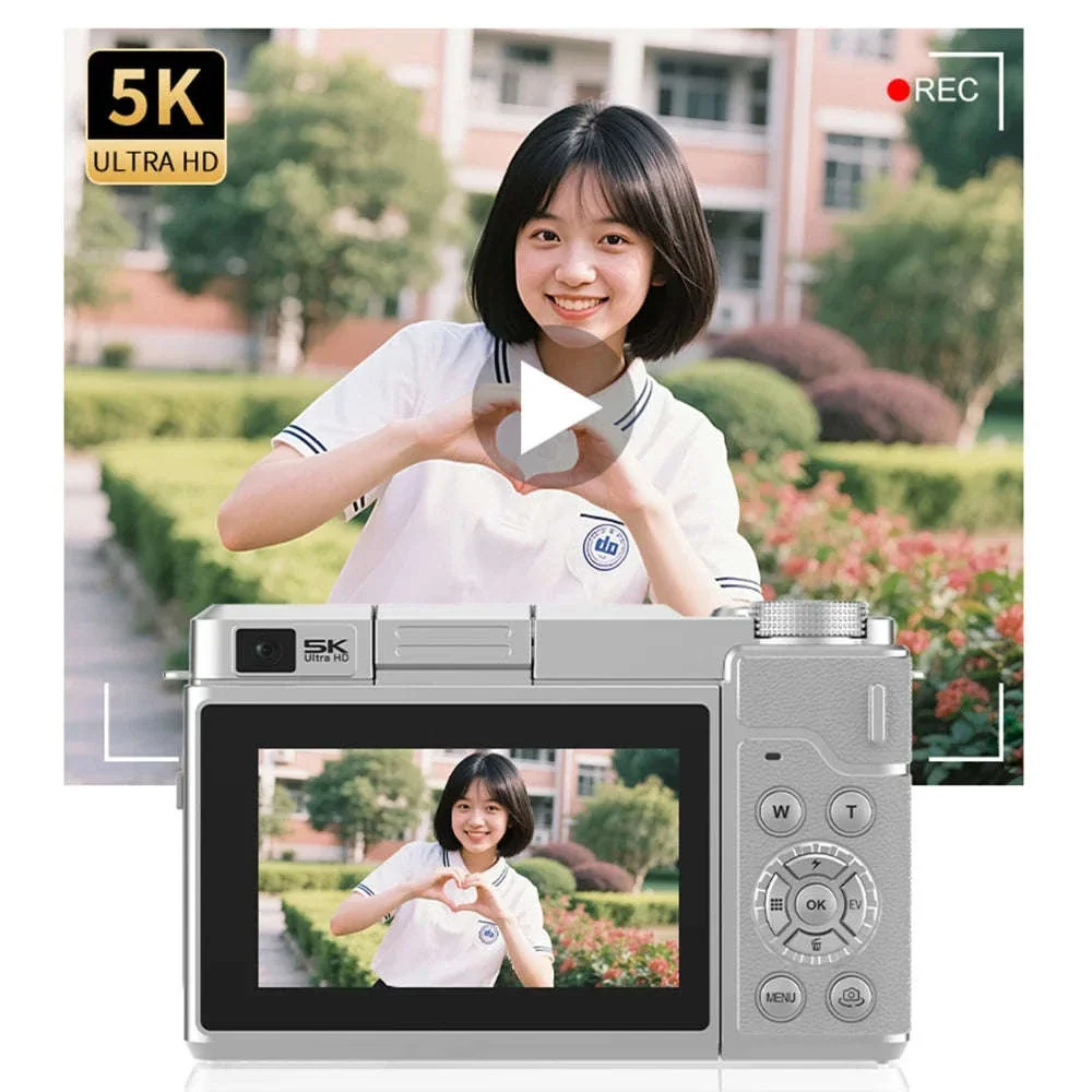 5K Digital Camera 80MP Dual Lens with Flip Screen & WiFi - Image 2