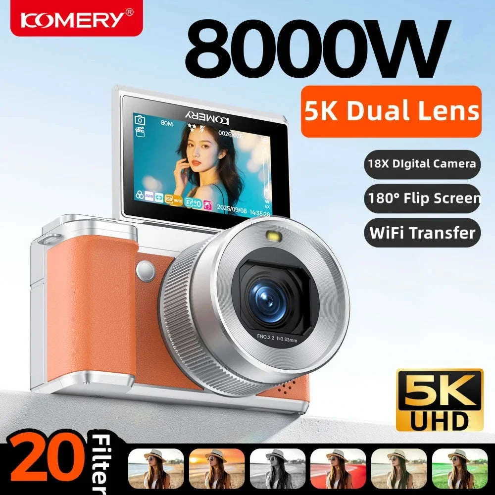 5K Digital Camera 80MP Dual Lens with Flip Screen & WiFi - Image 3