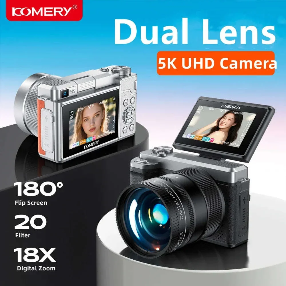 5K Digital Camera 80MP Dual Lens with Flip Screen & WiFi - Image 4