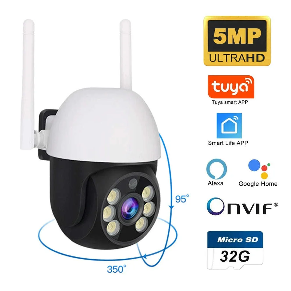 5MP PTZ WiFi Outdoor Security Camera with Auto Tracking & Night Vision - Image 25