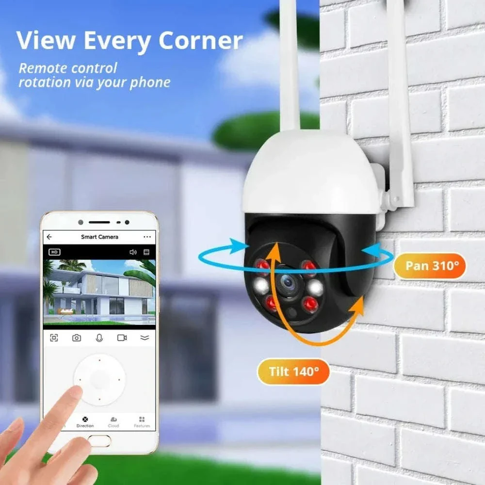 5MP PTZ WiFi Outdoor Security Camera with Auto Tracking & Night Vision - Image 5