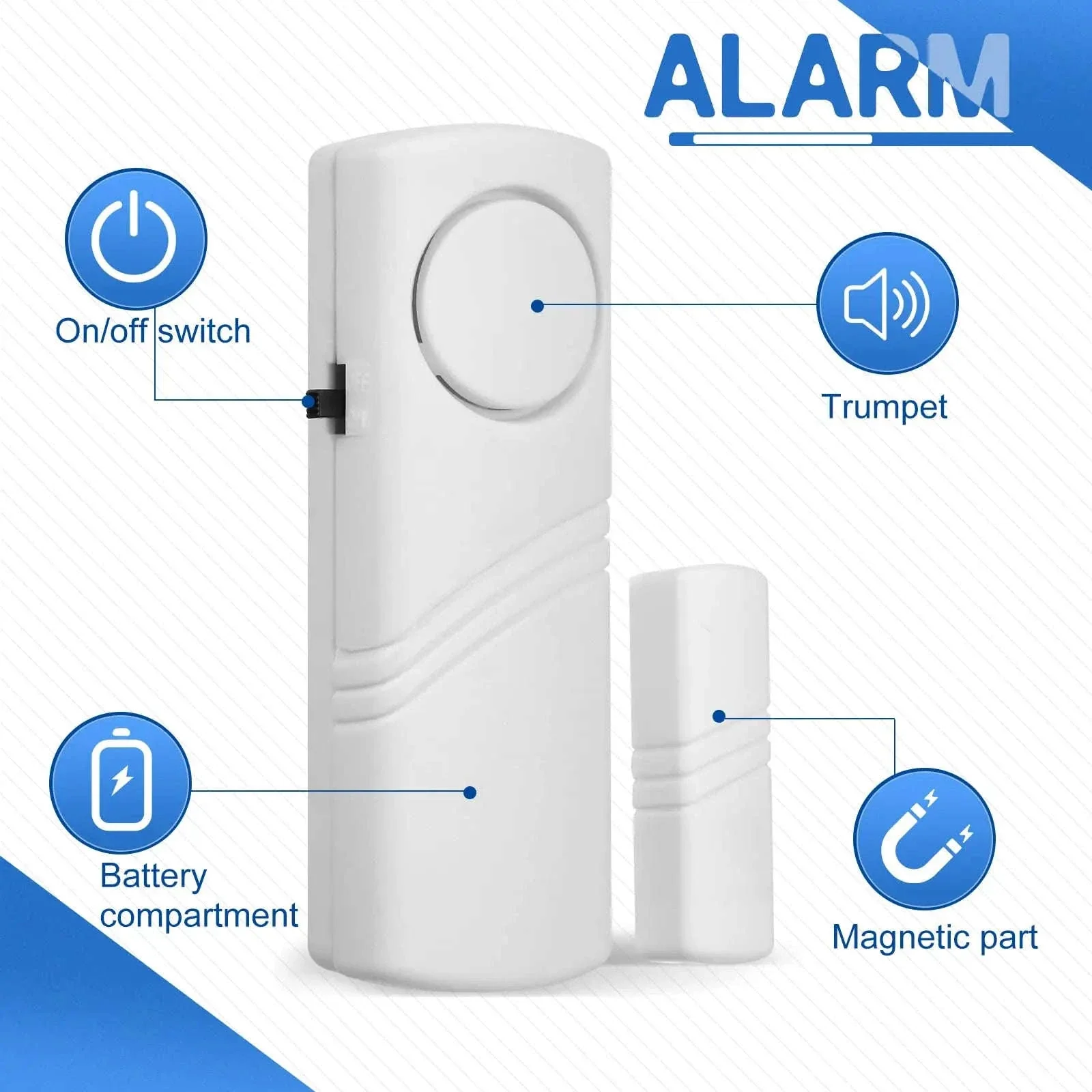Wireless Door Window Sensor Alarm 95dB Anti-Theft Contact - Image 16