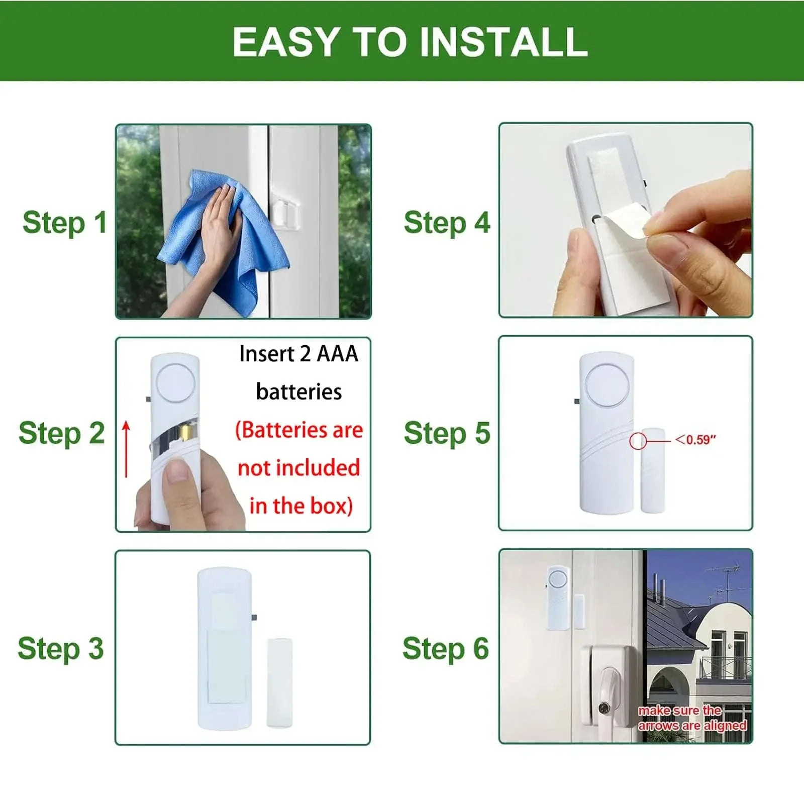 Wireless Door Window Sensor Alarm 95dB Anti-Theft Contact - Image 3