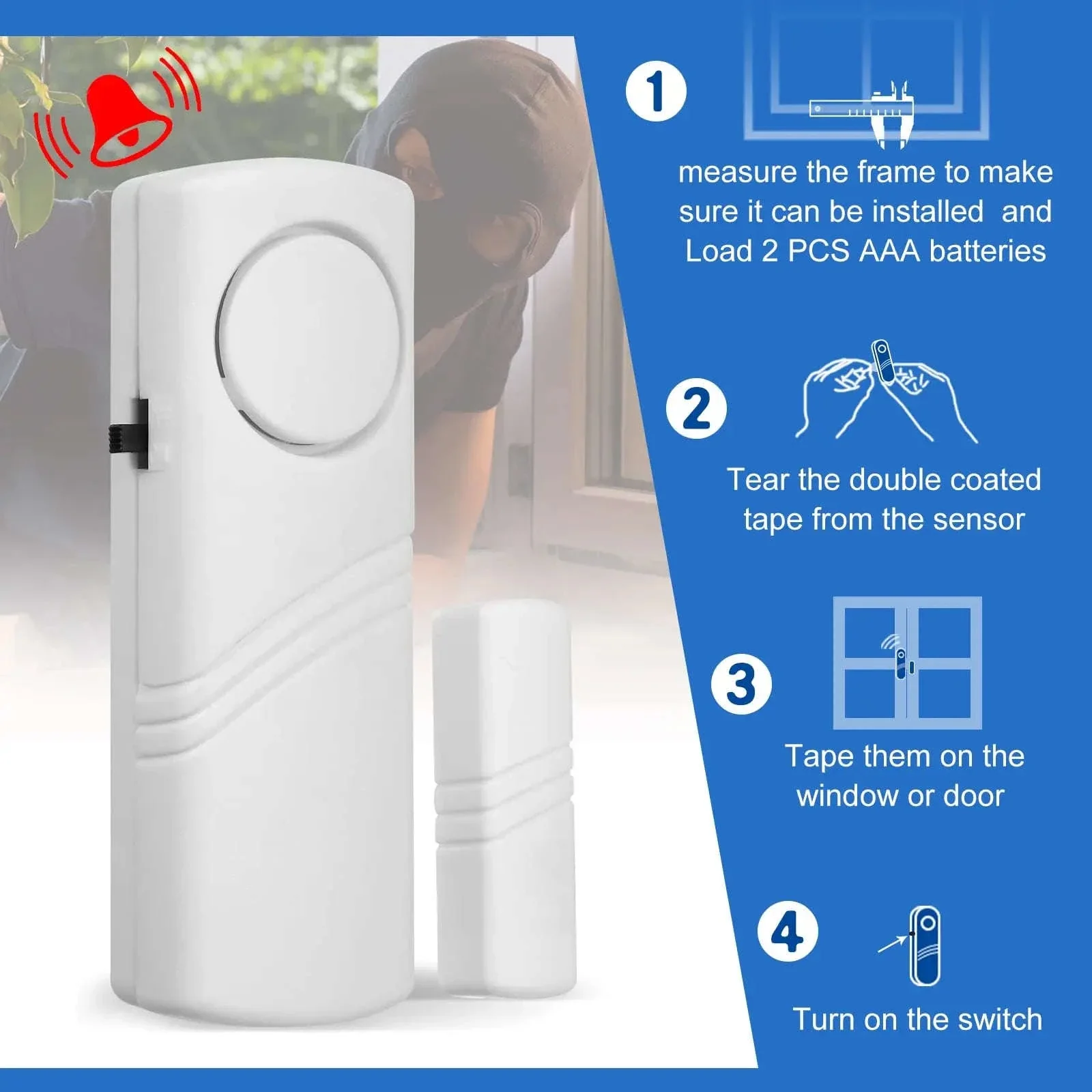 Wireless Door Window Sensor Alarm 95dB Anti-Theft Contact - Image 4