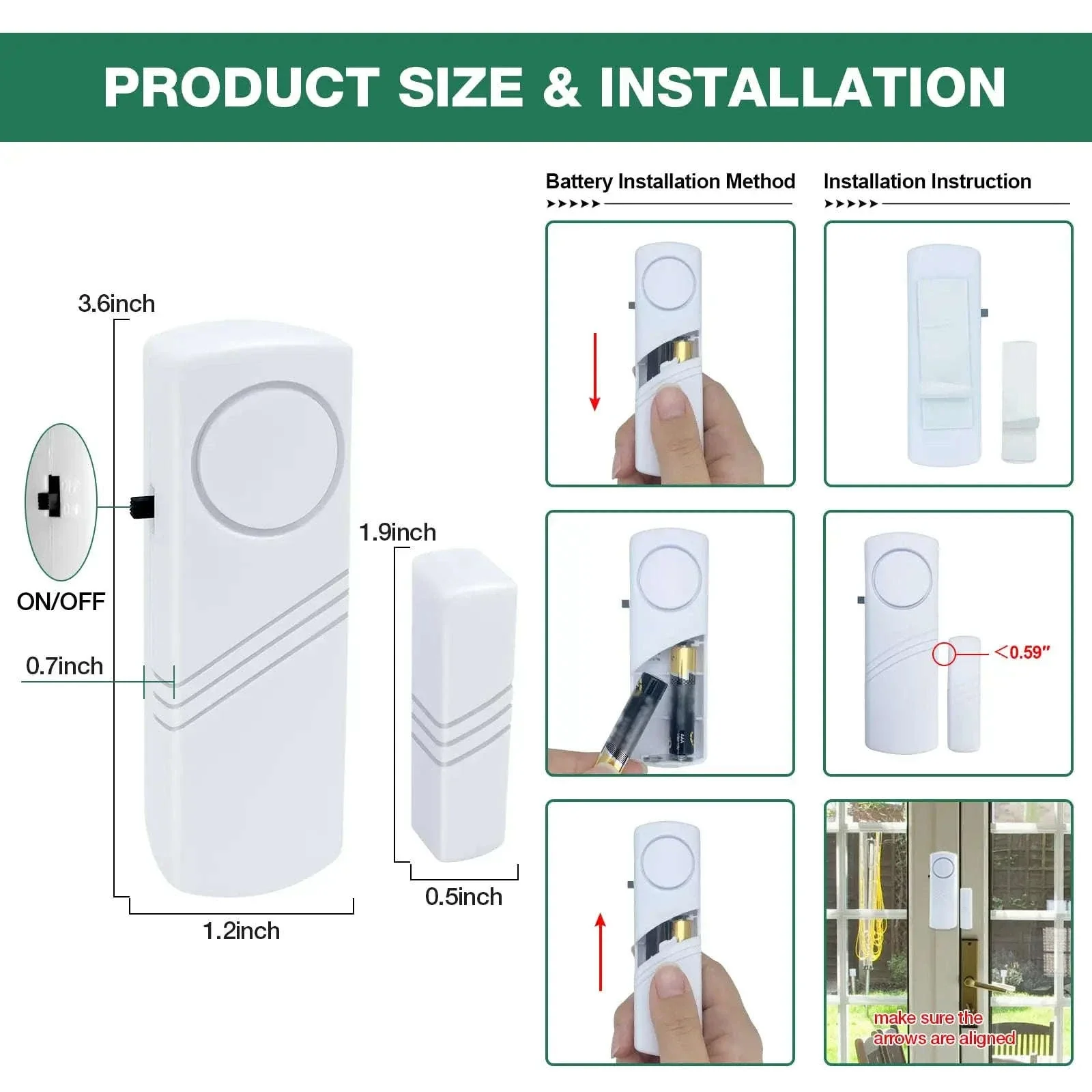 Wireless Door Window Sensor Alarm 95dB Anti-Theft Contact - Image 6
