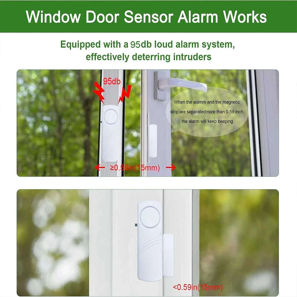 Wireless Door Window Sensor Alarm 95dB Anti-Theft Contact - Image 7