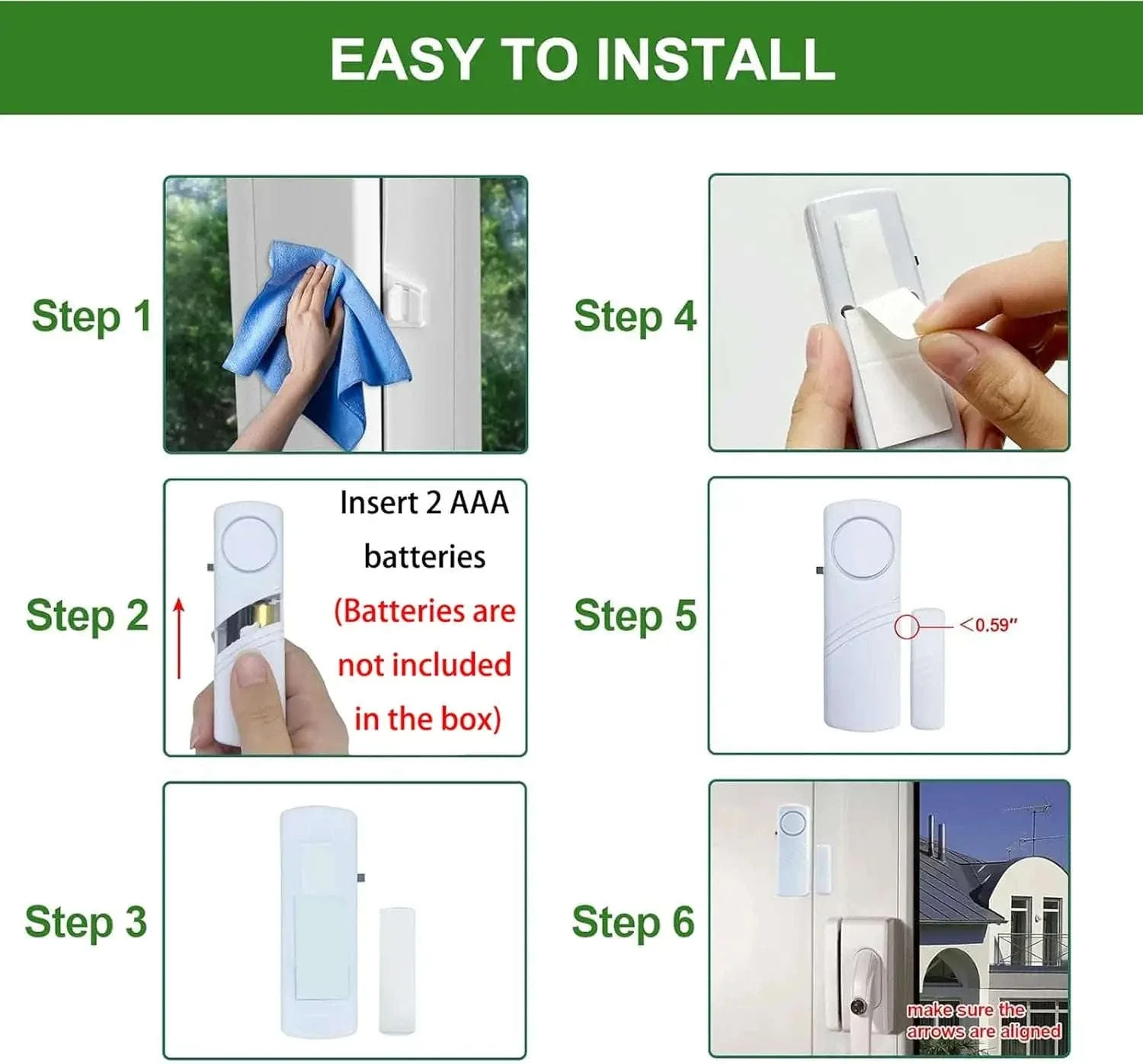 Wireless Door Window Sensor Alarm 95dB Anti-Theft Contact - Image 9