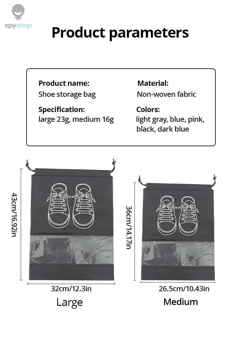 Travel Shoe Storage Bag Set 5-Pack Waterproof Organizers - Image 12