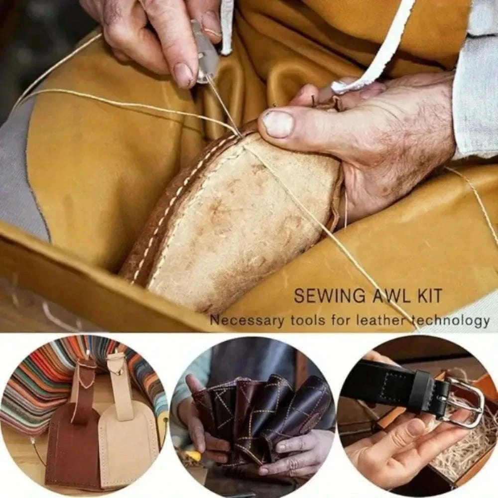 5pcs Sewing Awl Kit for Leather Repair with Waxed Thread Set - Image 6