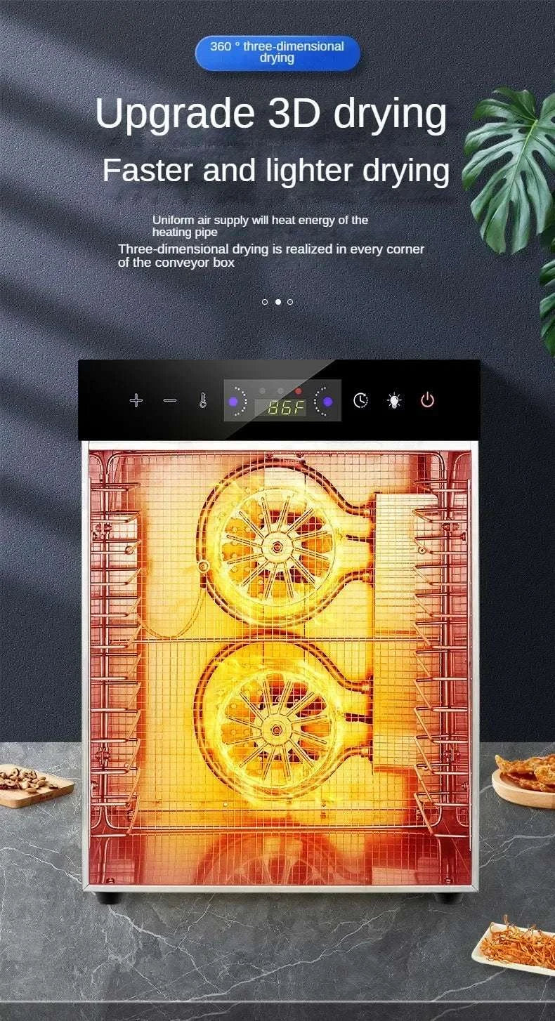 Stainless Steel Food Dehydrator with 12 Layers and Touch Control - Image 15