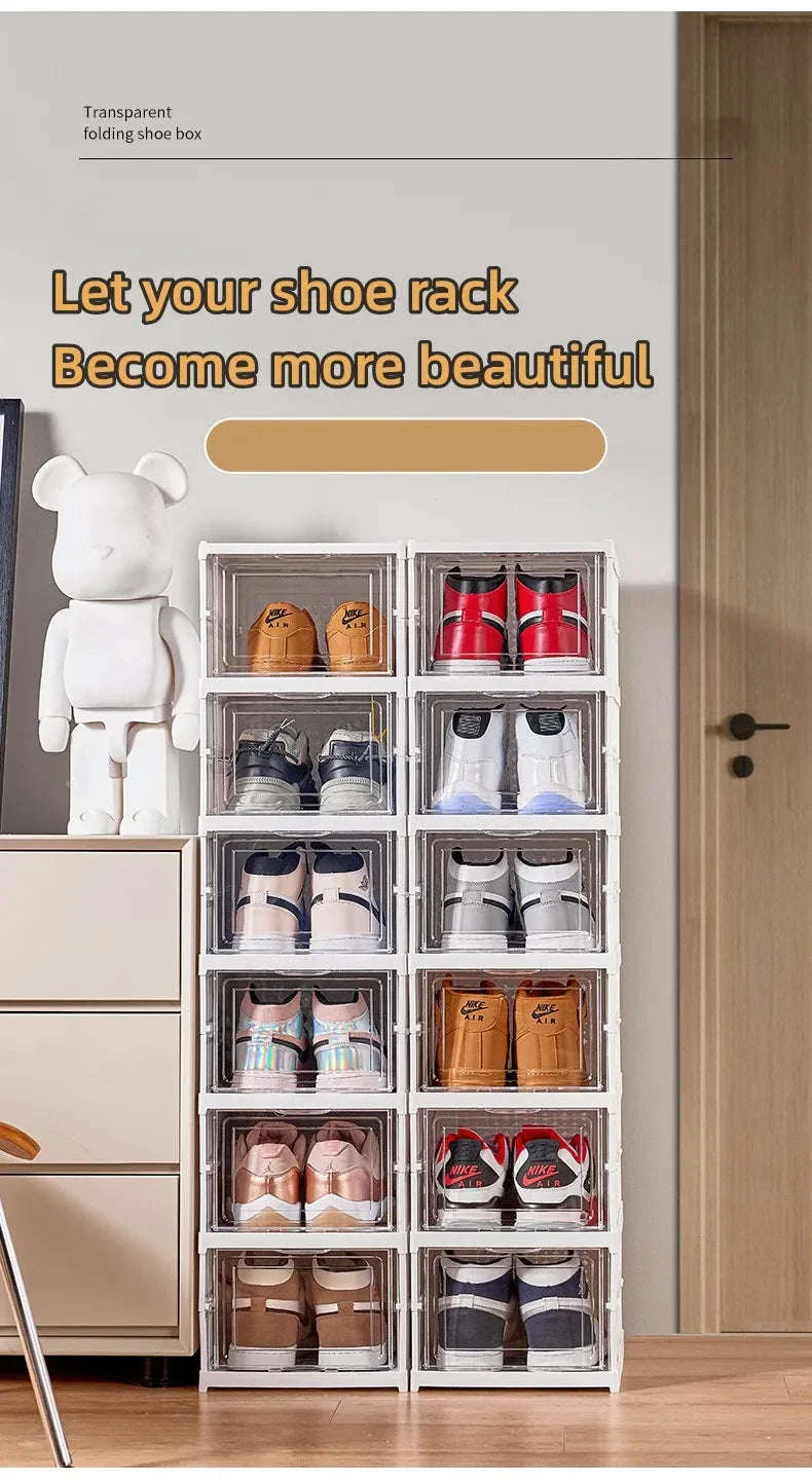 6-Layer Foldable Shoe Organizer Box for Tidy, Easy Access - Image 9