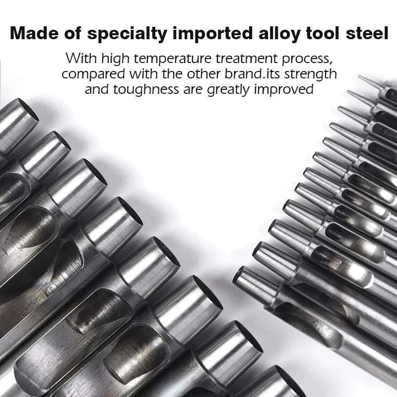 6-Piece Steel Hole Punch Set for Leather, Belts, Paper & Crafts - Image 5