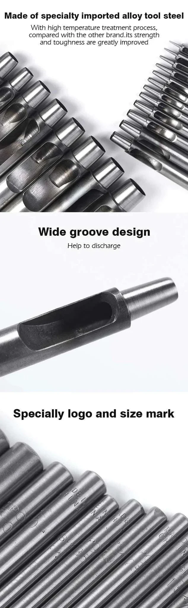 6-Piece Steel Hole Punch Set for Leather, Belts, Paper & Crafts - Image 9