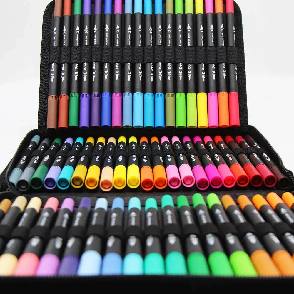 60-Color Double Head Markers Set for Drawing and Lettering - Image 5