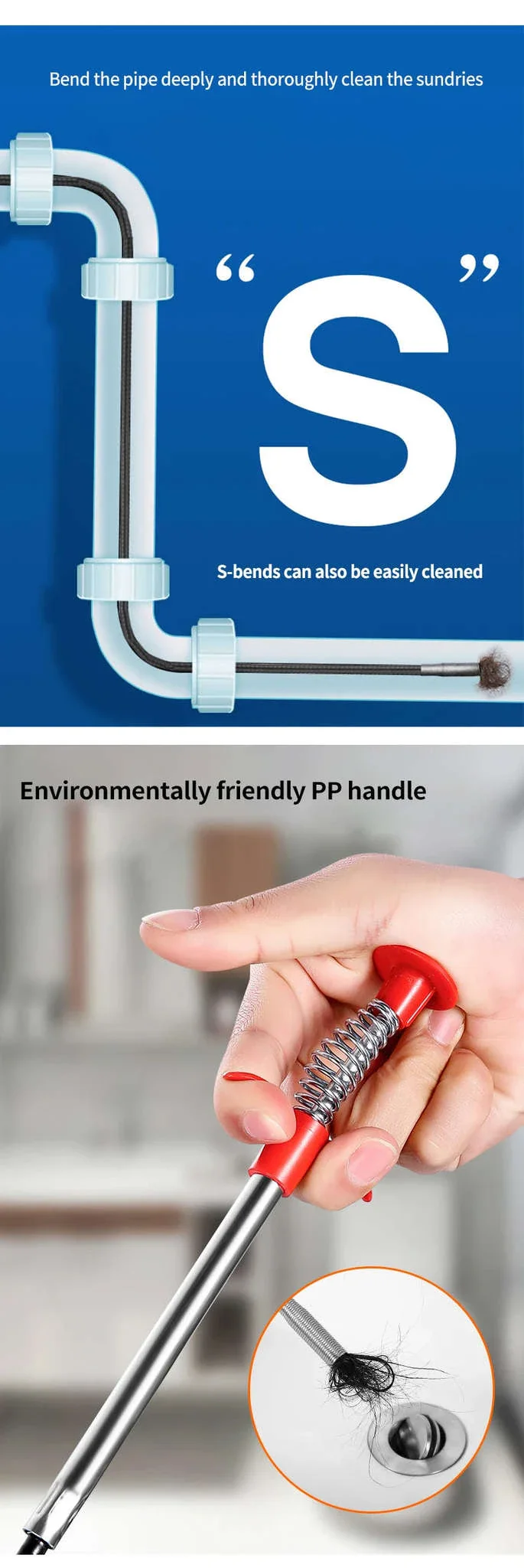 60cm Spring Pipe Dredging Tool for Clogs and Small Item Retrieval - Image 10