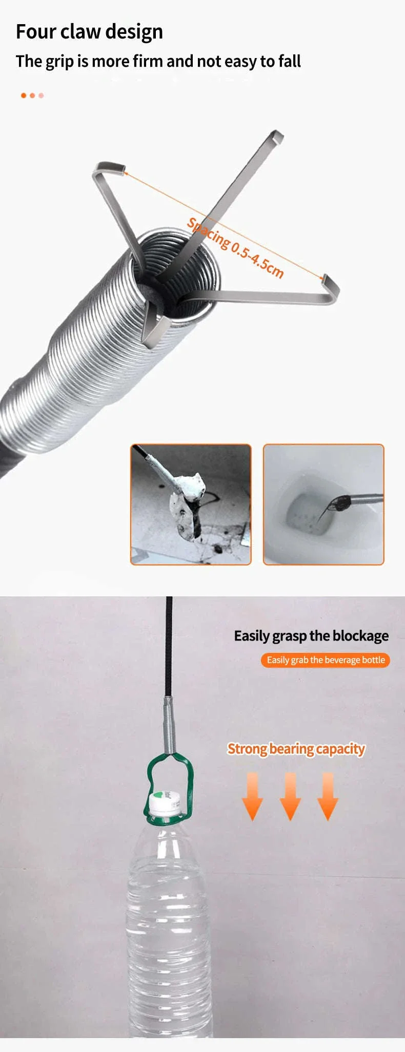 60cm Spring Pipe Dredging Tool for Clogs and Small Item Retrieval - Image 12