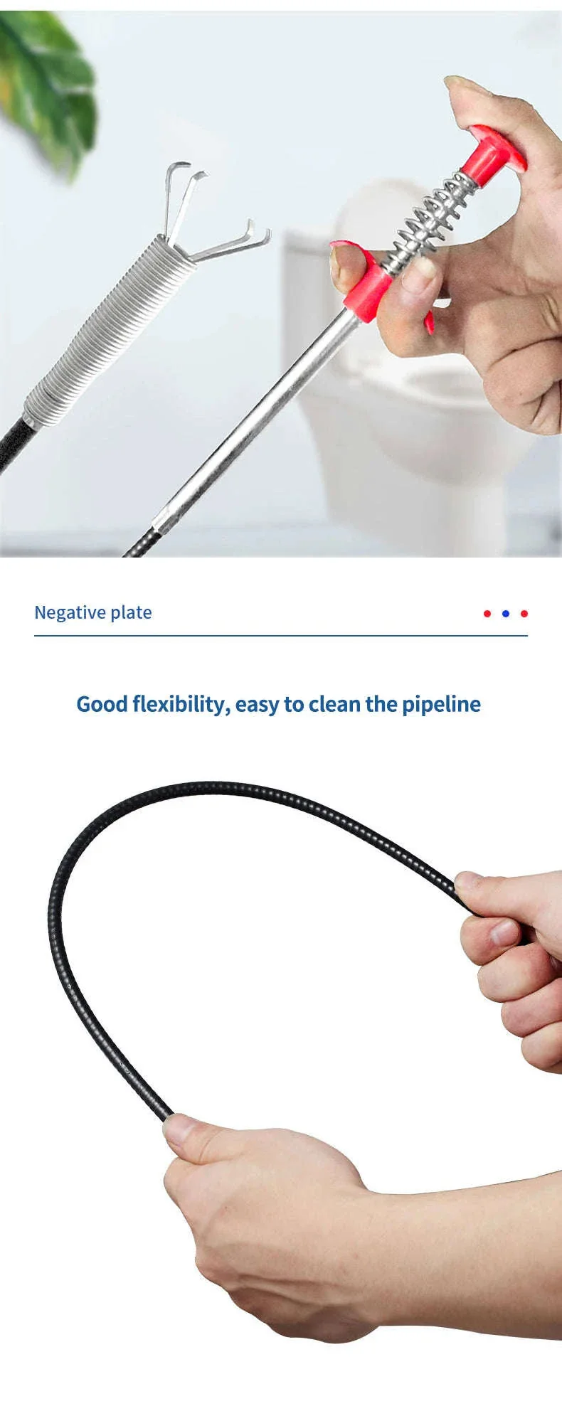 60cm Spring Pipe Dredging Tool for Clogs and Small Item Retrieval - Image 9