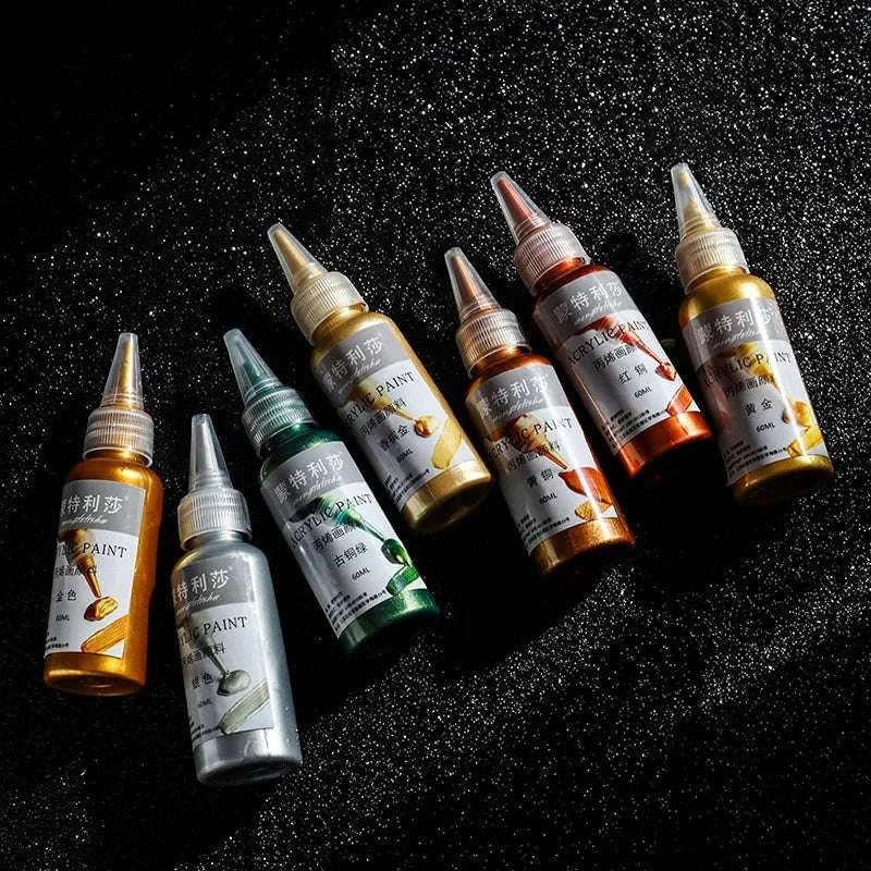 60ml Gold Metallic Acrylic Paint for DIY Projects - Image 3