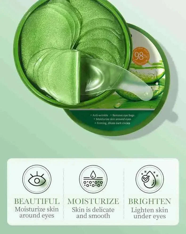 Aloe Vera Collagen Eye Masks, 60 Single-Use Hydrating Patches - Image 4