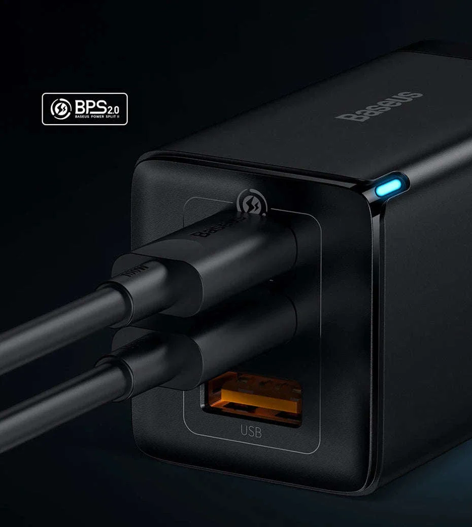 65W GaN Fast Charger with Dual USB-C & USB Ports for Laptop Phone - Image 17