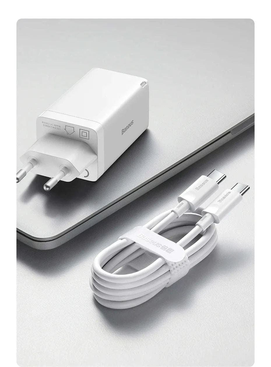 65W GaN Fast Charger with Dual USB-C & USB Ports for Laptop Phone - Image 28
