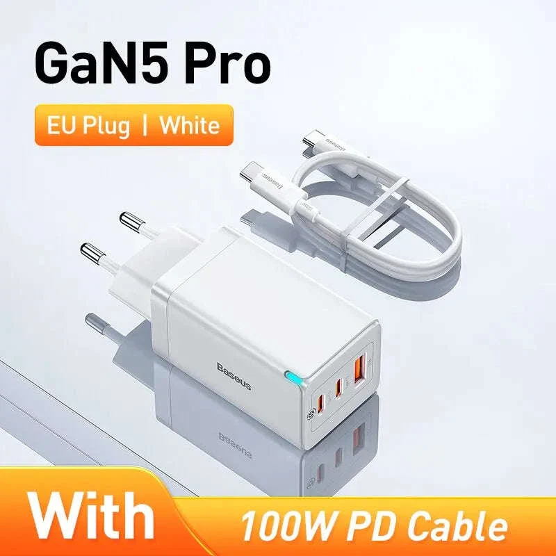 65W GaN Fast Charger with Dual USB-C & USB Ports for Laptop Phone - Image 38